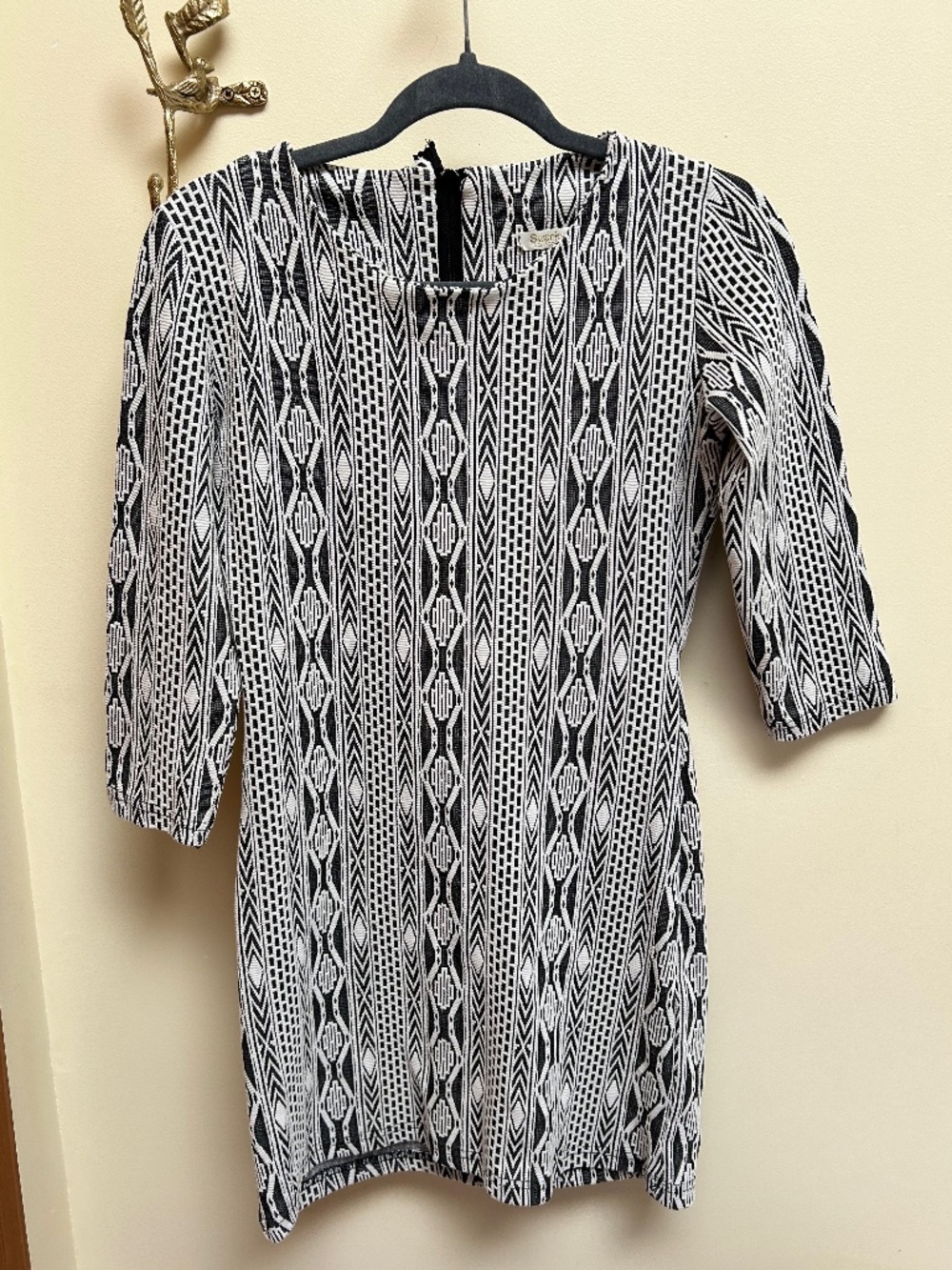 Vintage Swanky Collection Geometric Knit Dress – Size Small